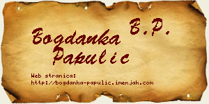 Bogdanka Papulić vizit kartica